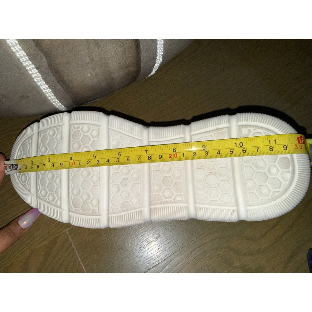 White Knit Lace Up Sneakers Tan Accents Casual Athletic Shoes K1921 Size 44